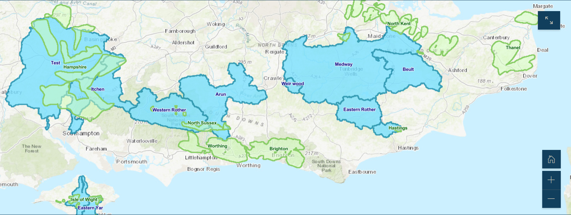 The catchments within our region