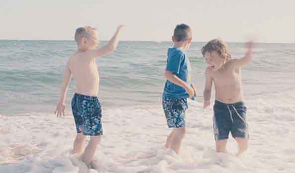 Boys playing on the beach