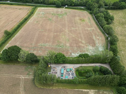 The location of the wetland at Staplefield viewed from above